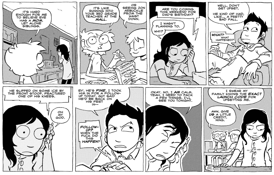 Octopus Pie – #228 – launch code (2008-12-03). Meredith Gran, CC BY-NC-SA 3.0 US. https://www.octopuspie.com/comic/228-launch-code/