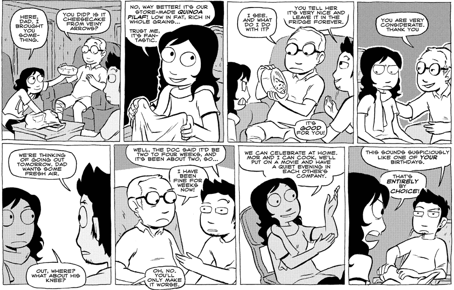 Octopus Pie – #231 – quinoa pilaf (2008-12-10). Meredith Gran, CC BY-NC-SA 3.0 US. https://www.octopuspie.com/comic/231-quinoa-pilaf/
