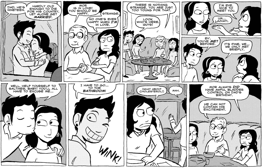 Octopus Pie – #234 – lajvati (2008-12-17). Meredith Gran, CC BY-NC-SA 3.0 US. https://www.octopuspie.com/comic/234-lajvati/