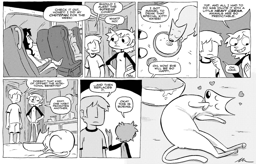 Octopus Pie – #239 – chutzpah (2008-12-31). Meredith Gran, CC BY-NC-SA 3.0 US. https://www.octopuspie.com/comic/239-chutzpah/