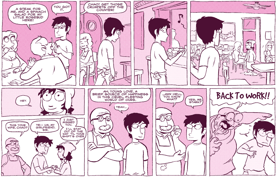 Octopus Pie – #255 – aww hell (2009-02-06). Meredith Gran, CC BY-NC-SA 3.0 US. https://www.octopuspie.com/comic/255-aww-hell/