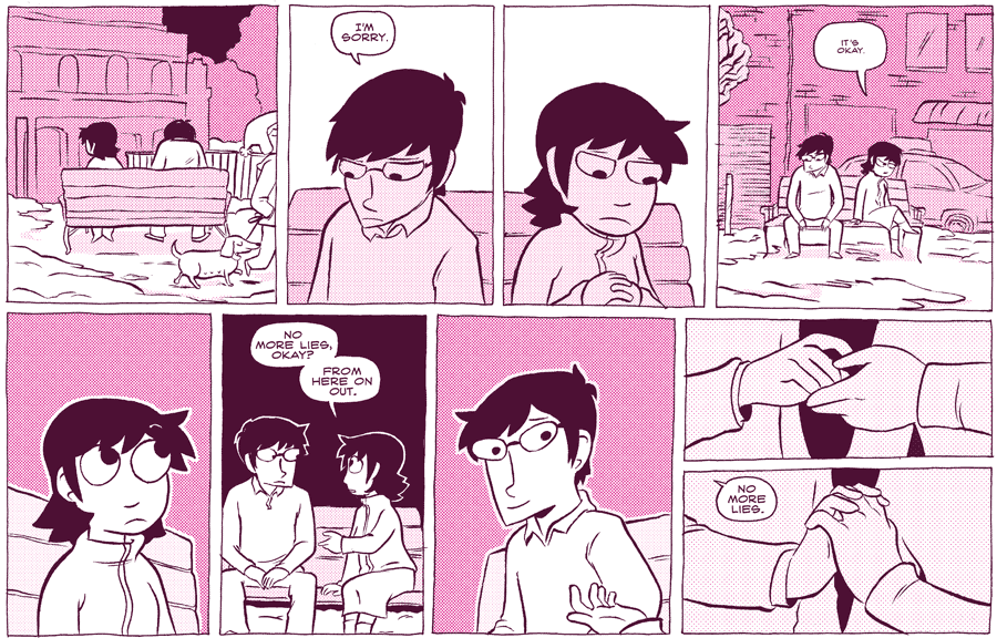 Octopus Pie – #260 – no more lies (2009-02-18). Meredith Gran, CC BY-NC-SA 3.0 US. https://www.octopuspie.com/comic/260-no-more-lies/