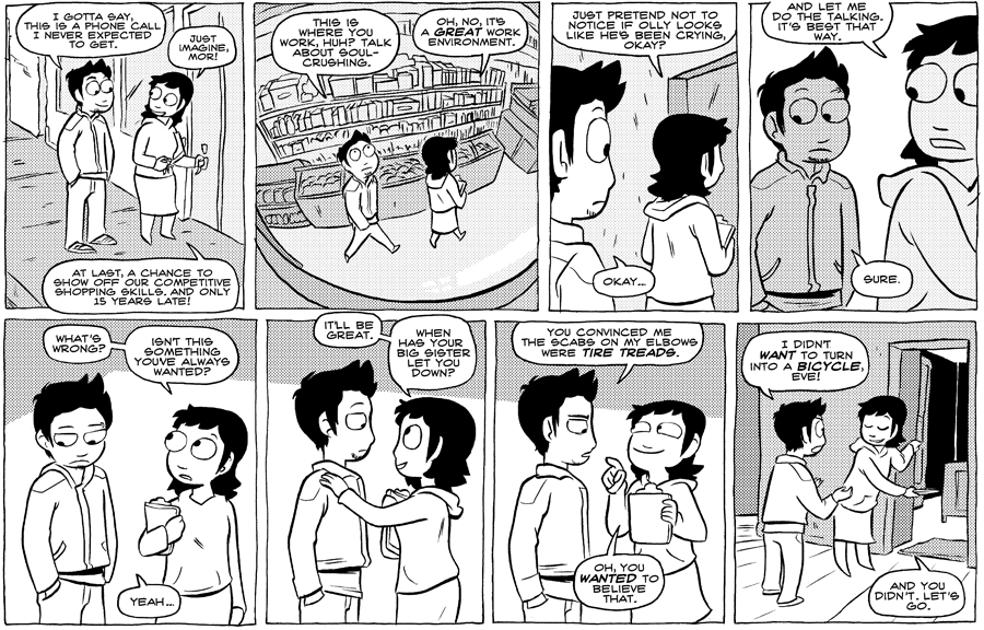 Octopus Pie – #268 – competitive shopping skills (2009-03-11). Meredith Gran, CC BY-NC-SA 3.0 US. https://www.octopuspie.com/comic/268-competitive-shopping-skills/
