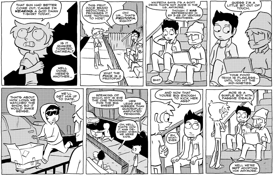 Octopus Pie – #270 – fruitopia (2009-03-16). Meredith Gran, CC BY-NC-SA 3.0 US. https://www.octopuspie.com/comic/270-fruitopia/
