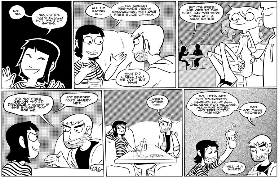Octopus Pie – #028 – weird stuff (2007-07-18). Meredith Gran, CC BY-NC-SA 3.0 US. https://www.octopuspie.com/comic/028-weird-stuff/