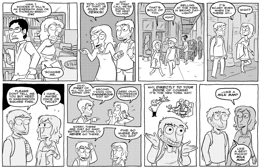 Octopus Pie – #290 – milk man (2009-05-18). Meredith Gran, CC BY-NC-SA 3.0 US. https://www.octopuspie.com/comic/290-milk-man/
