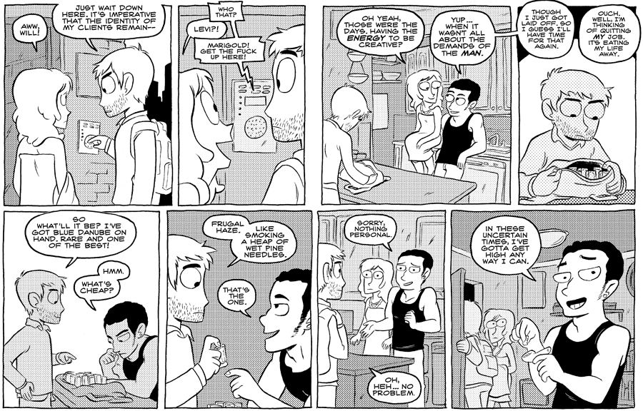 Octopus Pie – #291 – frugal haze (2009-05-20). Meredith Gran, CC BY-NC-SA 3.0 US. https://www.octopuspie.com/comic/291-frugal-haze/