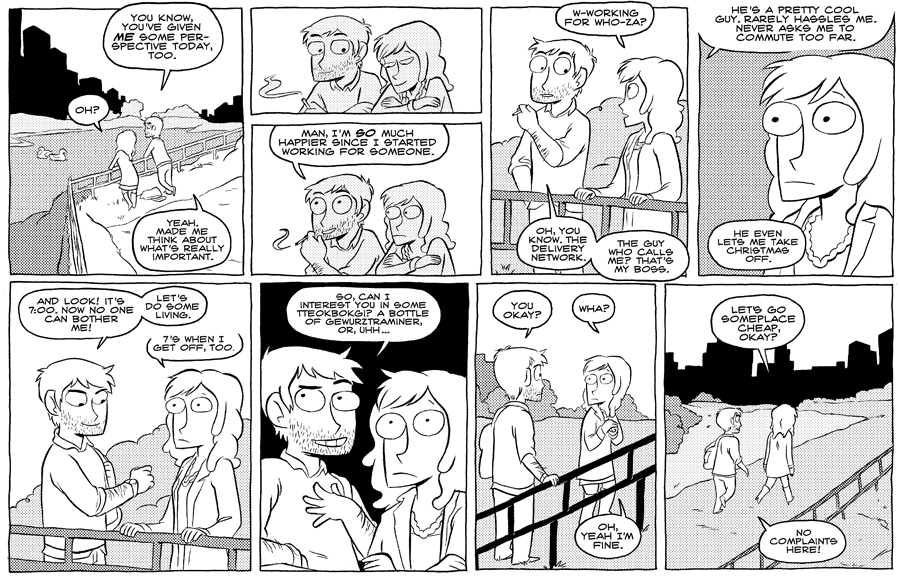 Octopus Pie – #296 – working for someone (2009-06-01). Meredith Gran, CC BY-NC-SA 3.0 US. https://www.octopuspie.com/comic/296-working-for-someone/