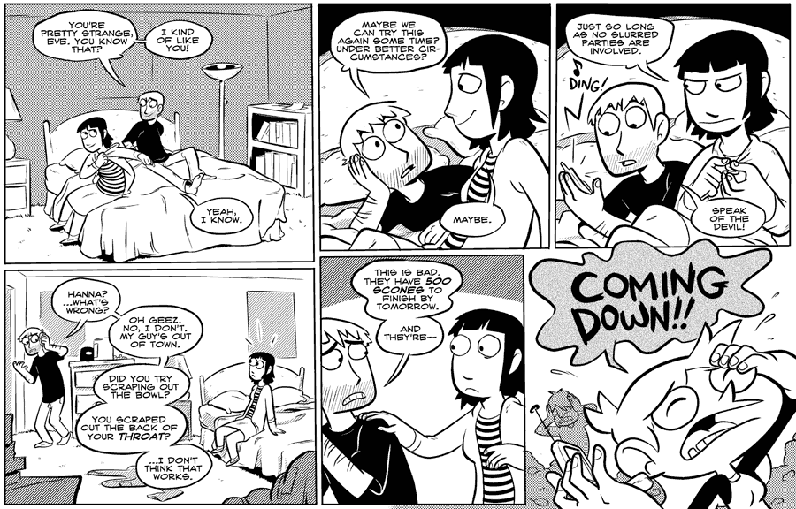 Octopus Pie – #031 – slurred parties (2007-08-08). Meredith Gran, CC BY-NC-SA 3.0 US. https://www.octopuspie.com/comic/031-slurred-parties/
