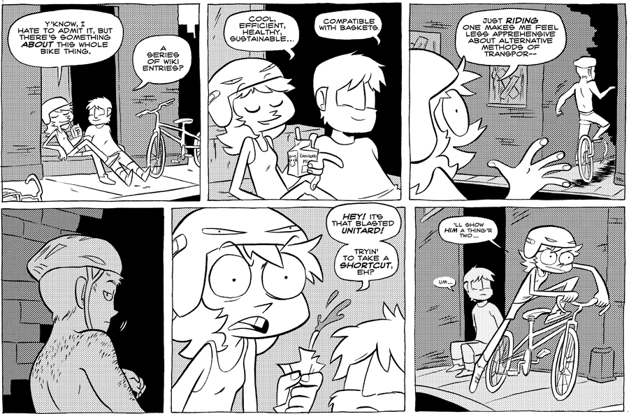 Octopus Pie – #330 – that blasted unitard (2009-10-19). Meredith Gran, CC BY-NC-SA 3.0 US. https://www.octopuspie.com/comic/330-that-blasted-unitard/