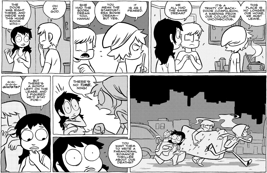 Octopus Pie – #379 – there’s no time (2010-08-06). Meredith Gran, CC BY-NC-SA 3.0 US. https://www.octopuspie.com/comic/379-theres-no-time/
