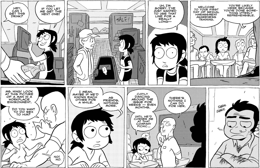 Octopus Pie – #390 – sexual harassment awareness training (2010-09-01). Meredith Gran, CC BY-NC-SA 3.0 US. https://www.octopuspie.com/comic/390-sexual-harassment-awareness-training/