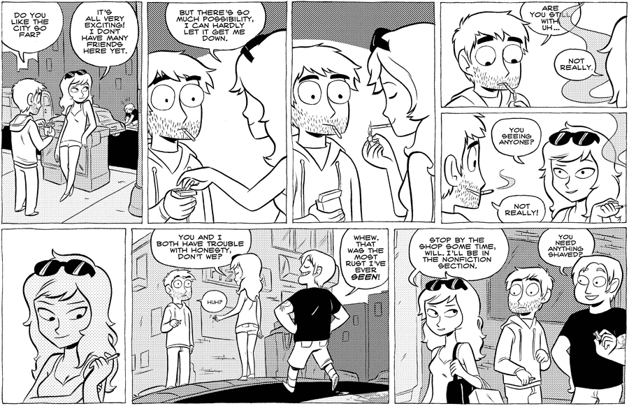 Octopus Pie – #396 – trouble with honesty (2010-09-13). Meredith Gran, CC BY-NC-SA 3.0 US. https://www.octopuspie.com/comic/395-trouble-with-honesty/