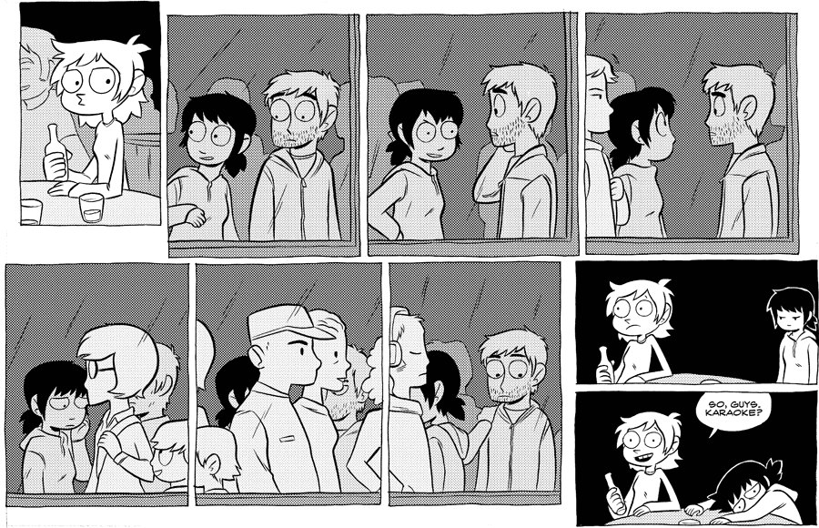 Octopus Pie – #401 – karaoke (2010-09-29). Meredith Gran, CC BY-NC-SA 3.0 US. https://www.octopuspie.com/comic/401-karaoke/
