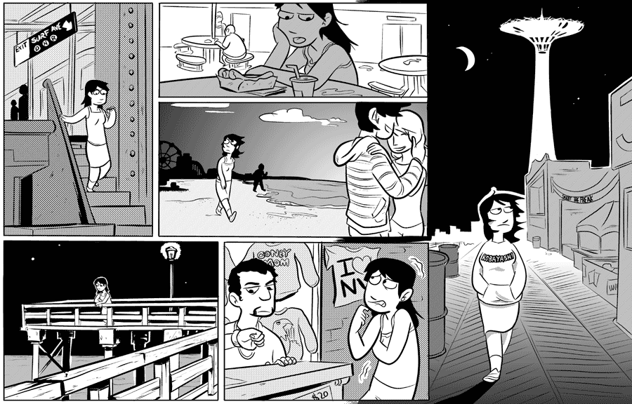 Octopus Pie – #042 – surf ave (2007-09-03). Meredith Gran, CC BY-NC-SA 3.0 US. https://www.octopuspie.com/comic/042-surf-ave/