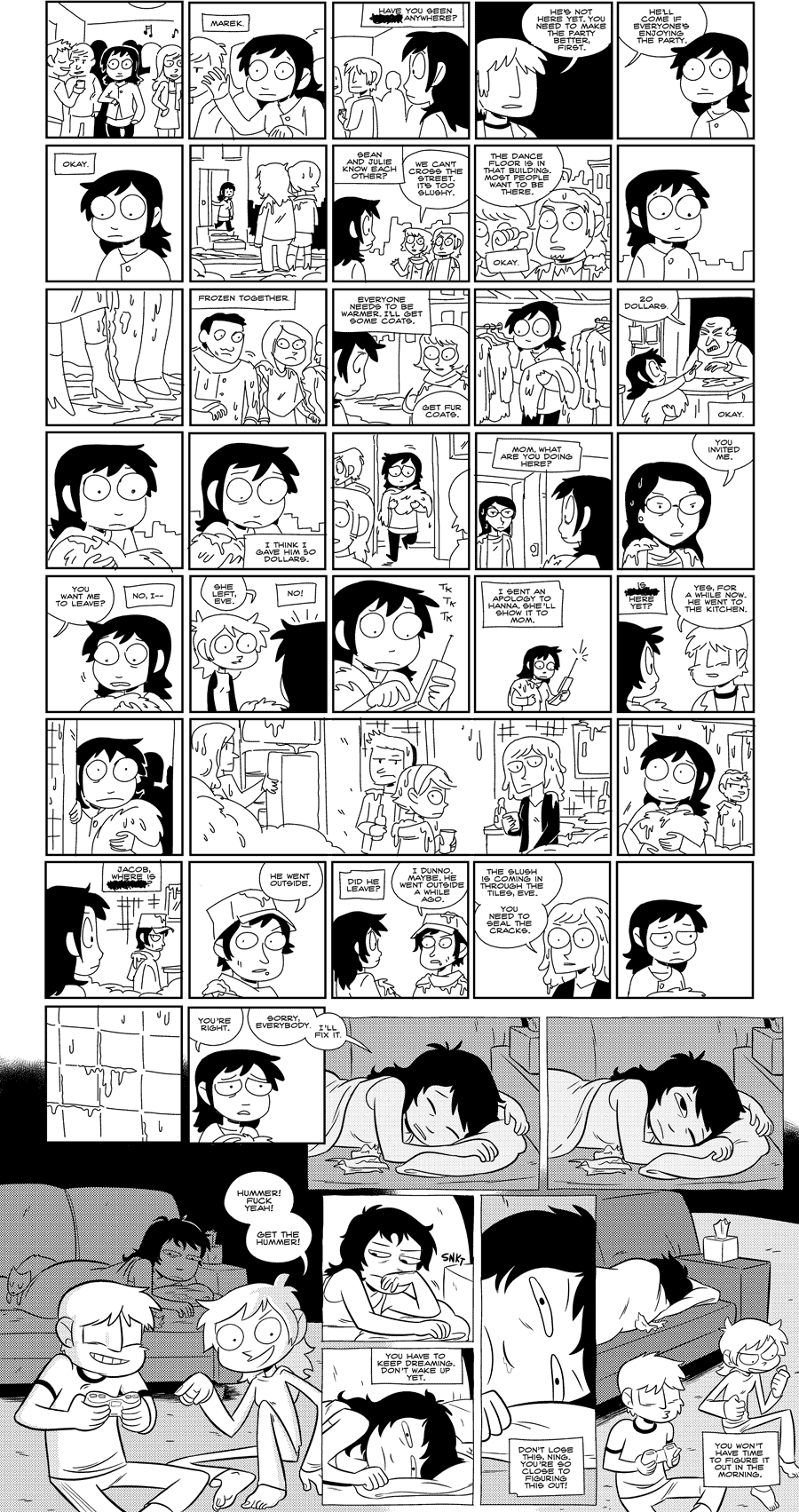 Octopus Pie – #427 – the fever dreams of everest ning (2011-01-03). Meredith Gran, CC BY-NC-SA 3.0 US. https://www.octopuspie.com/comic/427-the-fever-dreams-of-everest-ning/