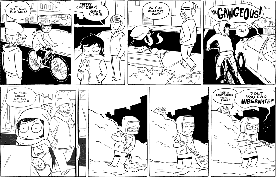 Octopus Pie – #428 – white winter catcall (2011-01-06). Meredith Gran, CC BY-NC-SA 3.0 US. https://www.octopuspie.com/comic/428-white-winter-catcall/