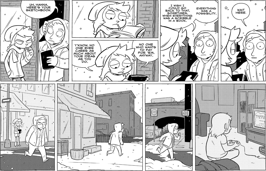 Octopus Pie – #432 – everything was a possibility (2011-01-16). Meredith Gran, CC BY-NC-SA 3.0 US. https://www.octopuspie.com/comic/432-everything-was-a-possibility/