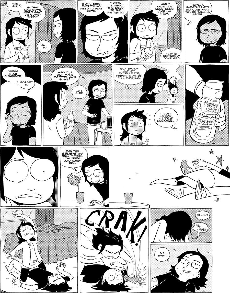Octopus Pie – #438 – the guild of the ristretto (2011-02-09). Meredith Gran, CC BY-NC-SA 3.0 US. https://www.octopuspie.com/comic/438-the-guild-of-the-ristretto/