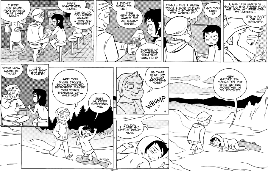 Octopus Pie – #443 – spotting (2011-02-22). Meredith Gran, CC BY-NC-SA 3.0 US. https://www.octopuspie.com/comic/443-spotting/