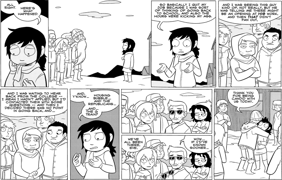 Octopus Pie – #452 – here’s what happened (2011-03-16). Meredith Gran, CC BY-NC-SA 3.0 US. https://www.octopuspie.com/comic/452-heres-what-happened/