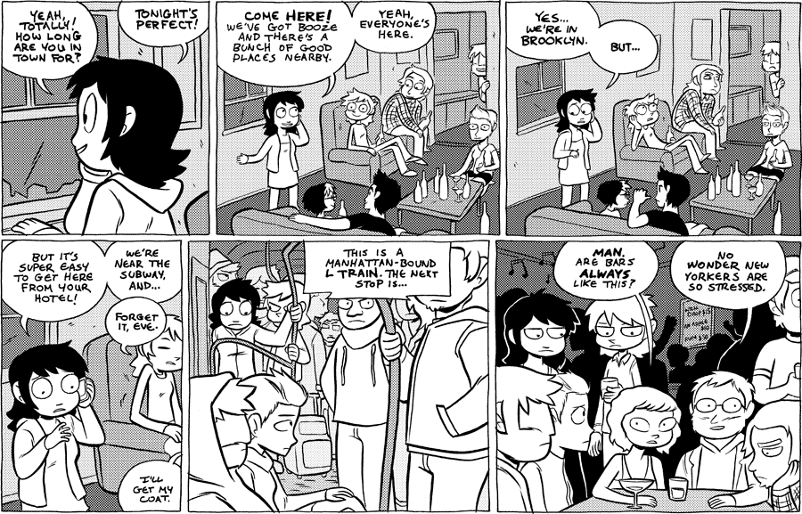Octopus Pie – #457 – manhattan-bound (2011-04-07). Meredith Gran, CC BY-NC-SA 3.0 US. https://www.octopuspie.com/comic/457-manhattan-bound/