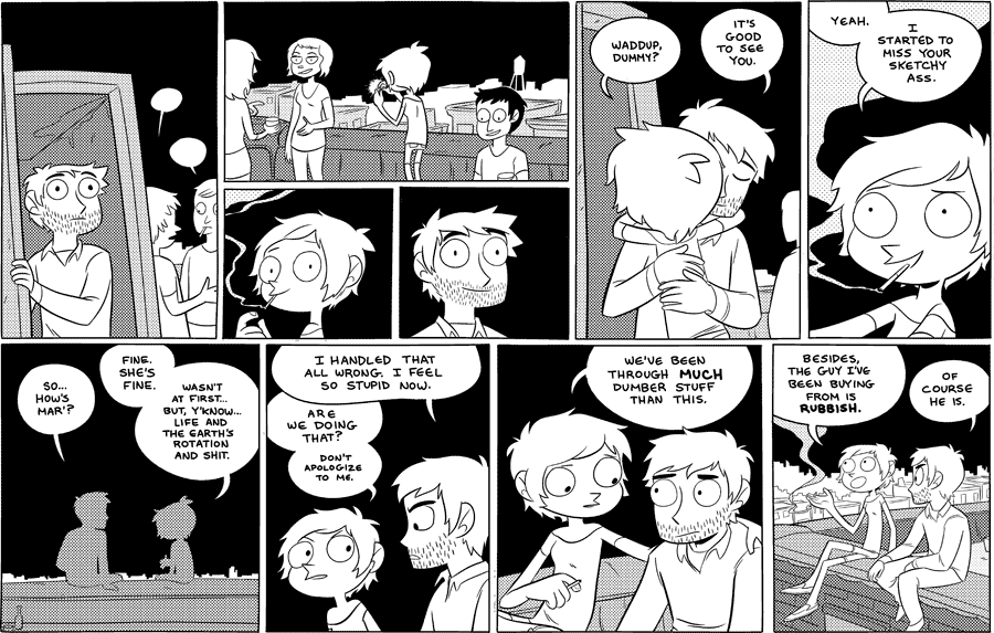 Octopus Pie – #475 – waddup dummy (2011-06-24). Meredith Gran, CC BY-NC-SA 3.0 US. https://www.octopuspie.com/comic/475-waddup-dummy/