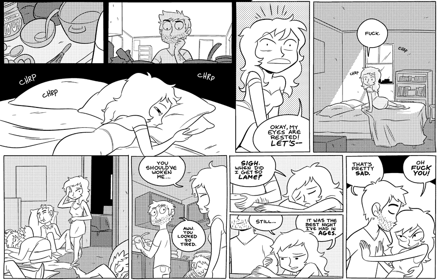 Octopus Pie – #477 – my eyes are rested (2011-07-07). Meredith Gran, CC BY-NC-SA 3.0 US. https://www.octopuspie.com/comic/477-my-eyes-are-rested/