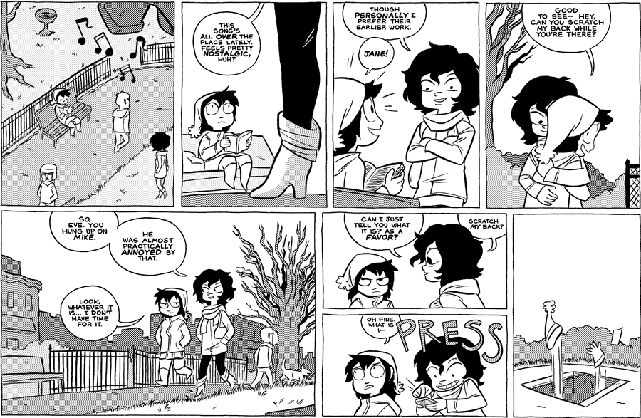 Octopus Pie – #505 – almost practically annoyed (2012-01-20). Meredith Gran, CC BY-NC-SA 3.0 US. https://www.octopuspie.com/comic/505-almost-practically-annoyed/