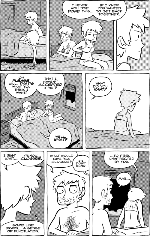Octopus Pie – #566 – a sense of punctuation (2012-12-17). Meredith Gran, CC BY-NC-SA 3.0 US. https://www.octopuspie.com/comic/566-a-sense-of-punctuation/