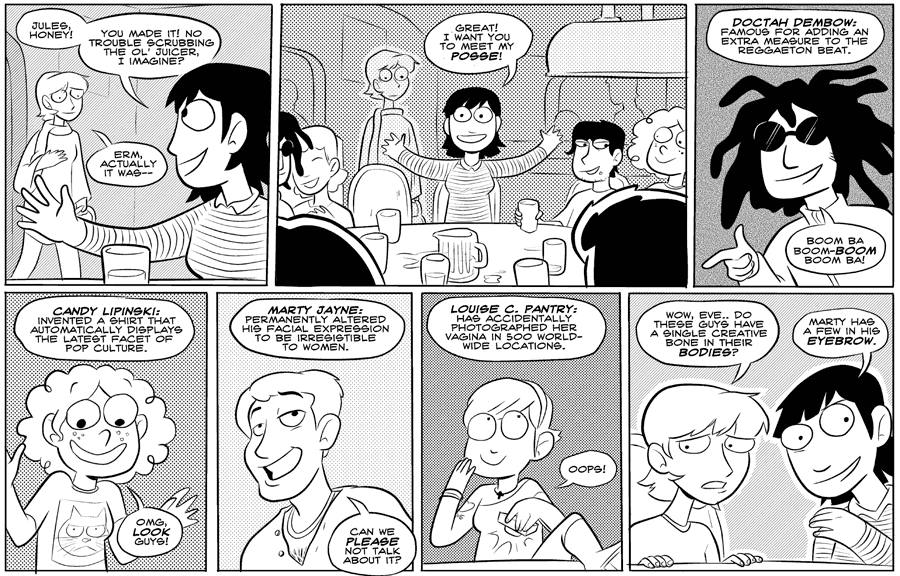 Octopus Pie – #060 – meet my posse (2007-10-17). Meredith Gran, CC BY-NC-SA 3.0 US. https://www.octopuspie.com/comic/060-meet-my-posse/