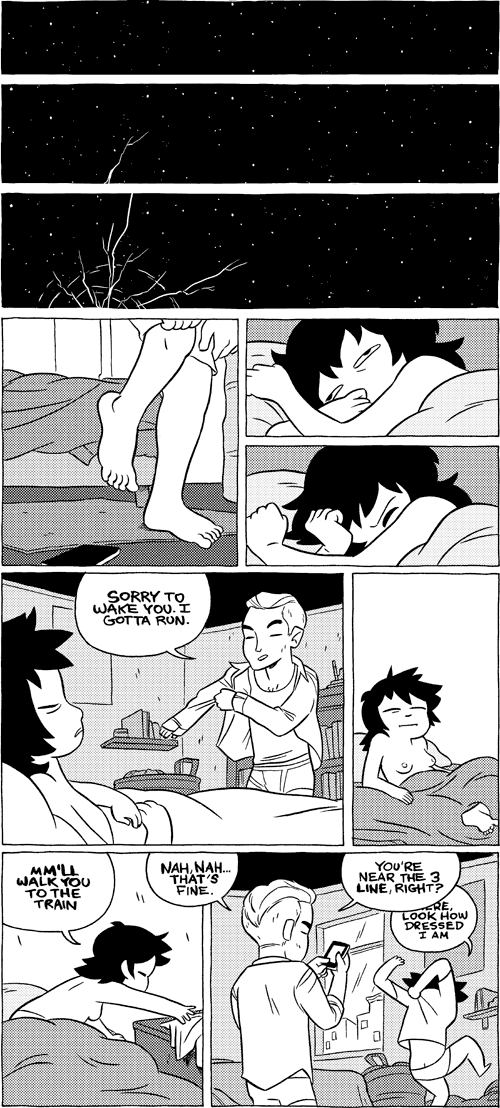 Octopus Pie – #618 – walk you to the train (2013-09-03). Meredith Gran, CC BY-NC-SA 3.0 US. https://www.octopuspie.com/comic/618-walk-you-to-the-train/