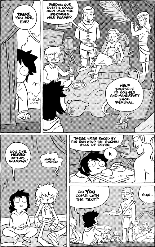 Octopus Pie – #625 – glamping (2013-10-09). Meredith Gran, CC BY-NC-SA 3.0 US. https://www.octopuspie.com/comic/625-glamping/