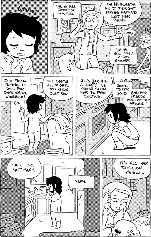 Octopus Pie – #651 – trying to call for days (2014-03-26). Meredith Gran, CC BY-NC-SA 3.0 US. https://www.octopuspie.com/comic/651-trying-to-call-for-days/