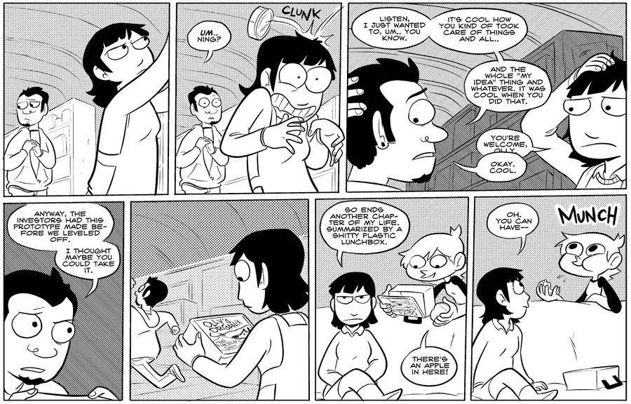 Octopus Pie – #066 – clunk (2007-10-31). Meredith Gran, CC BY-NC-SA 3.0 US. https://www.octopuspie.com/comic/066-clunk/