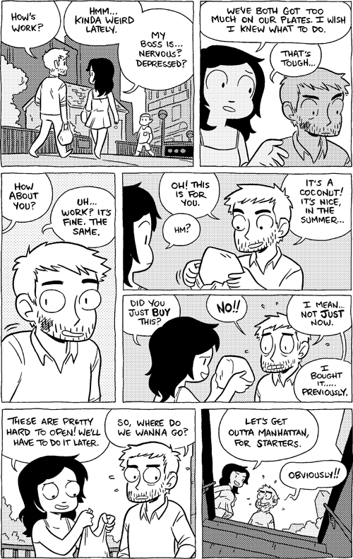 Octopus Pie – #682 – it’s a coconut (2014-06-30). Meredith Gran, CC BY-NC-SA 3.0 US. https://www.octopuspie.com/comic/682-its-a-coconut/
