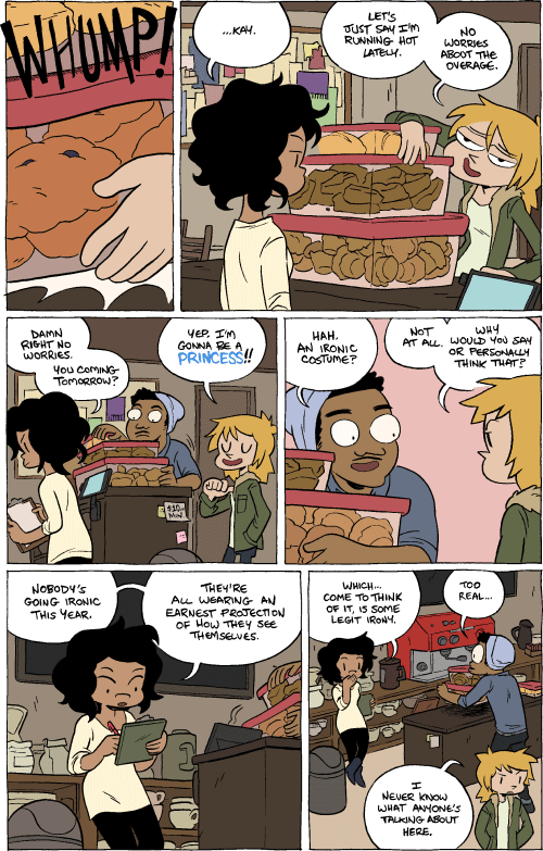 Octopus Pie – #726 – running hot (2014-11-12). Meredith Gran, CC BY-NC-SA 3.0 US. https://www.octopuspie.com/comic/726-running-hot/