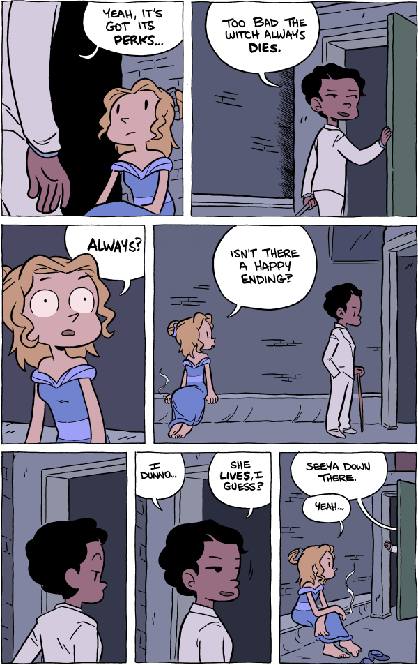 Octopus Pie – #735 – the witch always dies (2014-12-12). Meredith Gran, CC BY-NC-SA 3.0 US. https://www.octopuspie.com/comic/735-the-witch-always-dies/