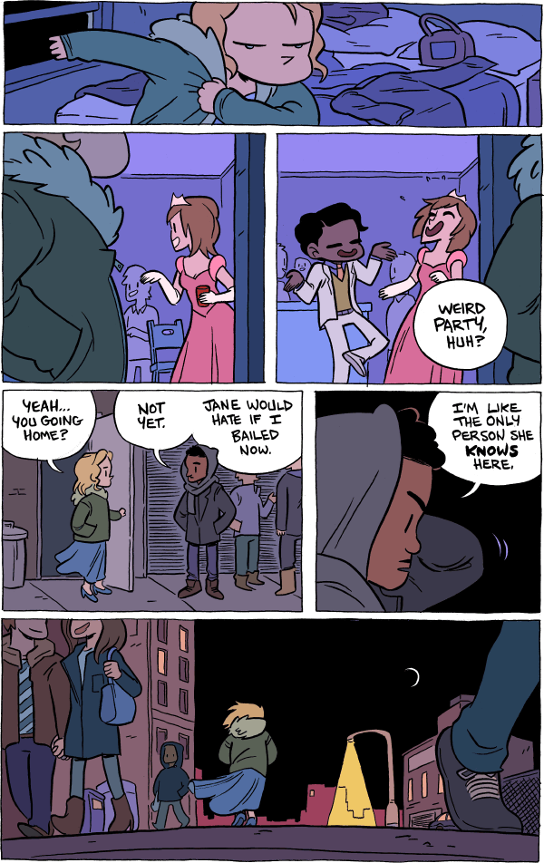 Octopus Pie – #736 – weird party (2014-12-14). Meredith Gran, CC BY-NC-SA 3.0 US. https://www.octopuspie.com/comic/736-weird-party/