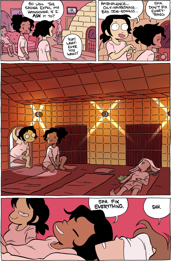 Octopus Pie – #747 – spa fix everything (2015-02-02). Meredith Gran, CC BY-NC-SA 3.0 US. https://www.octopuspie.com/comic/747-spa-fix-everything/