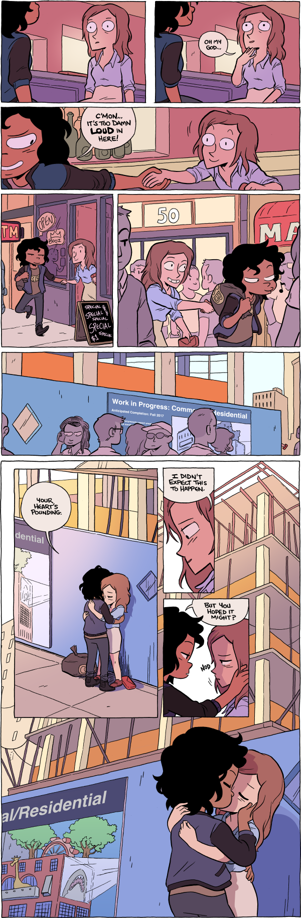 Octopus Pie – #802 + 803 – it’s too damn loud in here (2015-07-09). Meredith Gran, CC BY-NC-SA 3.0 US. https://www.octopuspie.com/comic/802-803-its-too-damn-loud-in-here/