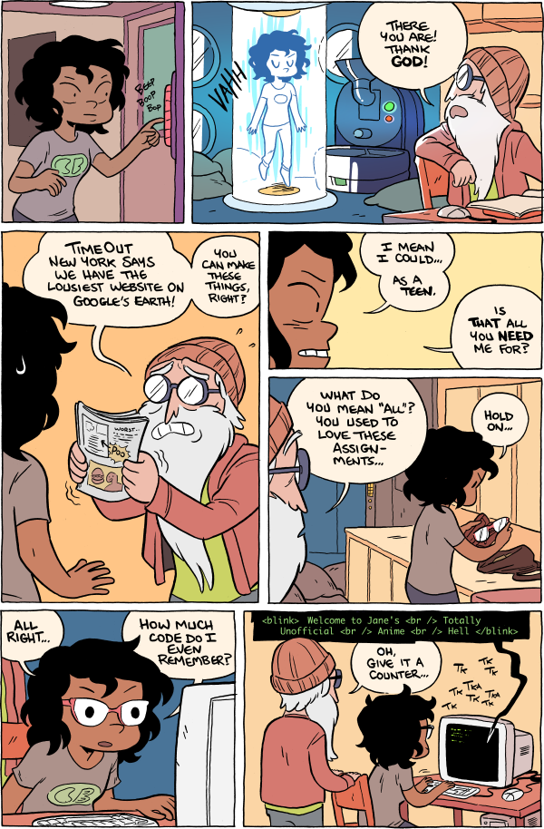 Octopus Pie – #807 – as a teen (2015-07-20). Meredith Gran, CC BY-NC-SA 3.0 US. https://www.octopuspie.com/comic/807-as-a-teen/