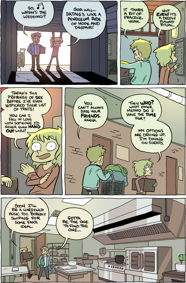 Octopus Pie – #838 – dining on scraps (2015-10-25). Meredith Gran, CC BY-NC-SA 3.0 US. https://www.octopuspie.com/comic/838-dining-on-scraps/