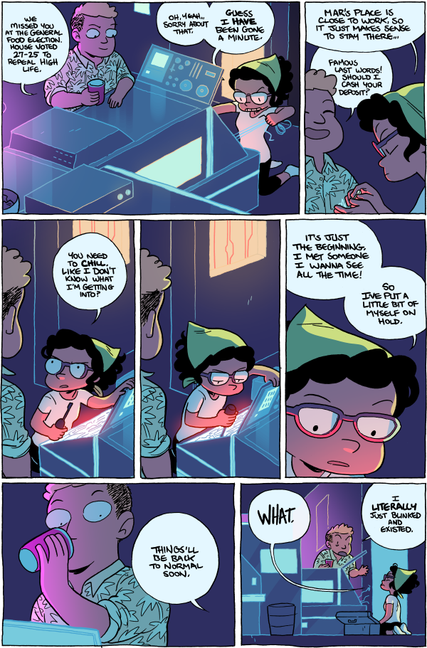 Octopus Pie – #881 – been gone a minute (2016-03-20). Meredith Gran, CC BY-NC-SA 3.0 US. https://www.octopuspie.com/comic/881-been-gone-a-minute/