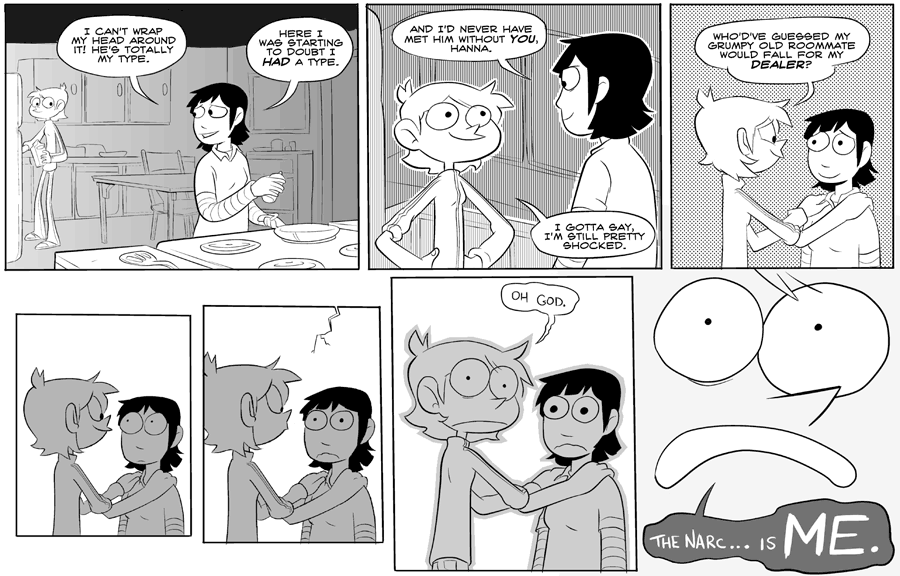 Octopus Pie – #082 – oh god (2007-12-10). Meredith Gran, CC BY-NC-SA 3.0 US. https://www.octopuspie.com/comic/082-oh-god/