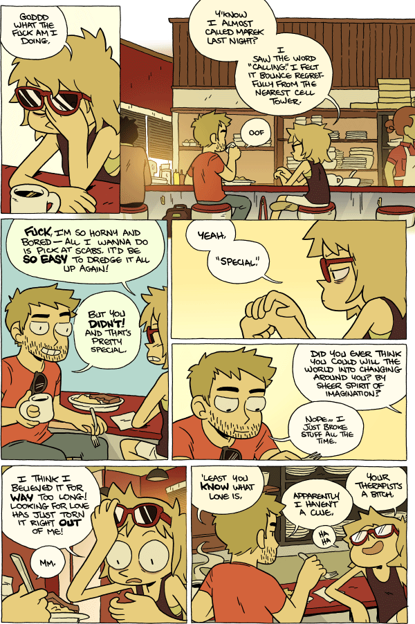 Octopus Pie – #925 – i felt it bounce regretfully (2016-07-31). Meredith Gran, CC BY-NC-SA 3.0 US. https://www.octopuspie.com/comic/925-i-felt-it-bounce-regretfully/
