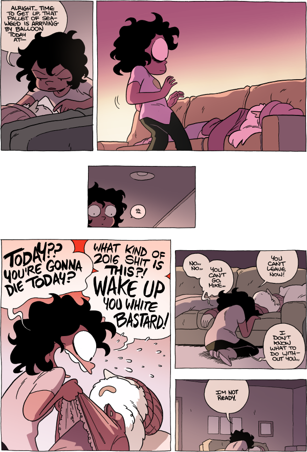 Octopus Pie – #979 – time to get up (2017-01-24). Meredith Gran, CC BY-NC-SA 3.0 US. https://www.octopuspie.com/comic/979-time-to-get-up/
