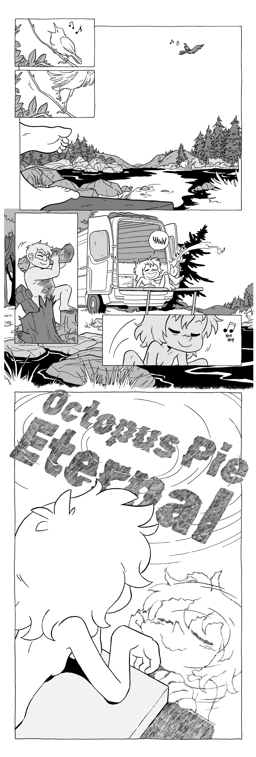 Octopus Pie – #1 + 2 – octopus pie eternal (2022-09-30). Meredith Gran, CC BY-NC-SA 3.0 US. https://www.octopuspie.com/comic/octopus-pie-eternal/