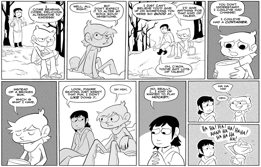 Octopus Pie – #099 – rock solid inhibitions (2008-01-21). Meredith Gran, CC BY-NC-SA 3.0 US. https://www.octopuspie.com/comic/099-rock-solid-inhibitions/