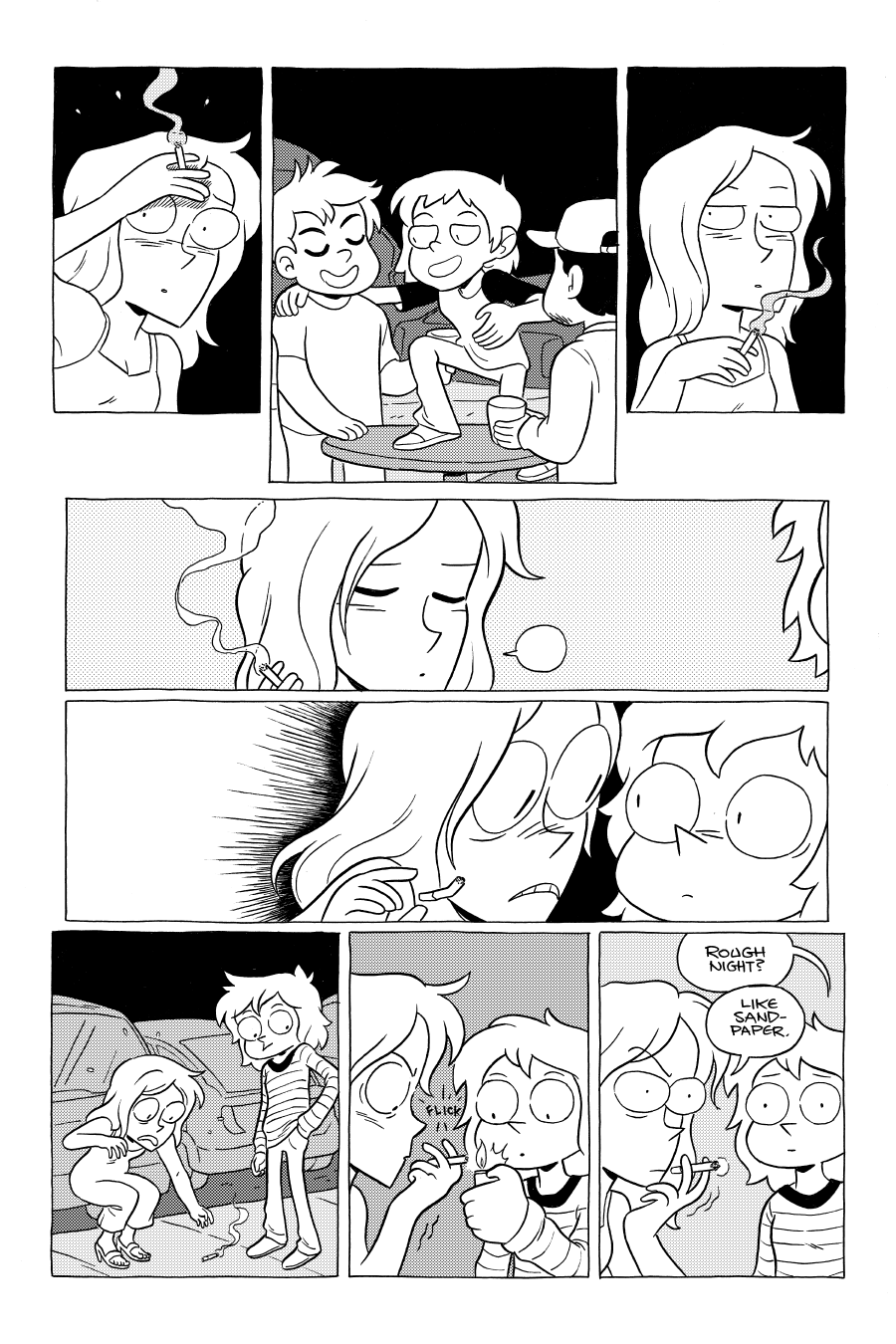 Octopus Pie – #34 – rough night? (2022-10-31). Meredith Gran, CC BY-NC-SA 3.0 US. https://www.octopuspie.com/comic/34-rough-night/